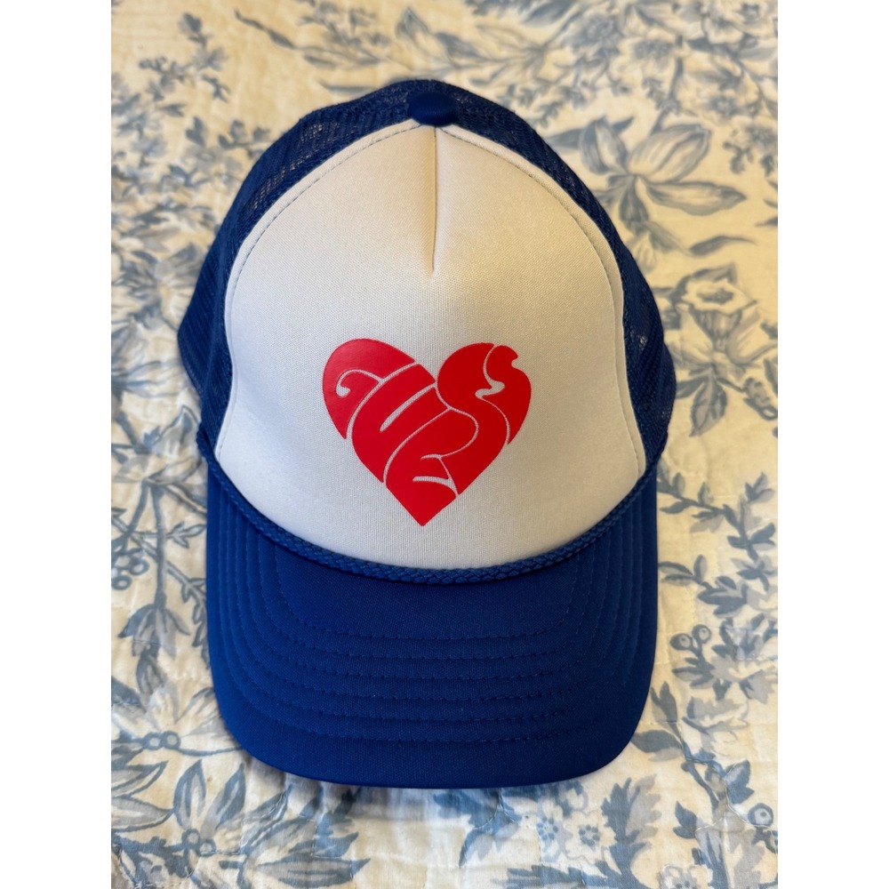 GUESS Originals x J Balvin SS 2022 Heart Logo Blue White Trucker Hat Snapback